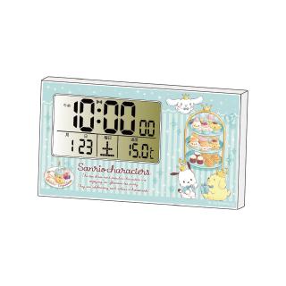 【サンリオ】【Aブルー】サンリオキャラクターズ 横型電波クロック