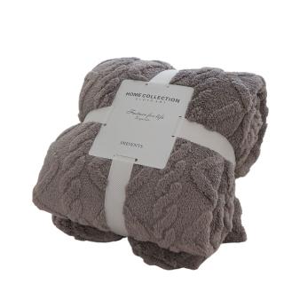 【Eダークグレー】Simpleケーブルニットブランケット