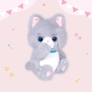 【Bベル(グレー)】おしゃぶりにゃんこ ぬいぐるみ