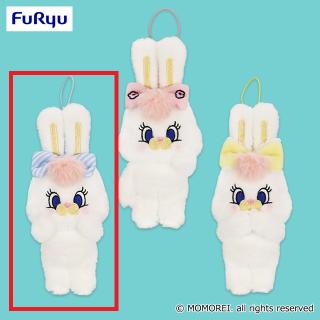 【MOMOREI】【Aストライプ(リボン:ブルー)】MOMOREI おしゃれなリボンマスコット～Rico～