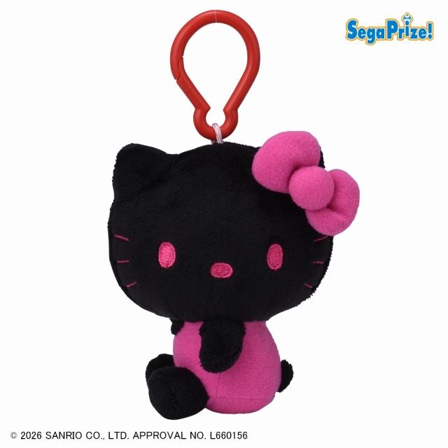 サンリオ】【Dブラック＆ピンク】ハローキティ カラビナ付マスコット