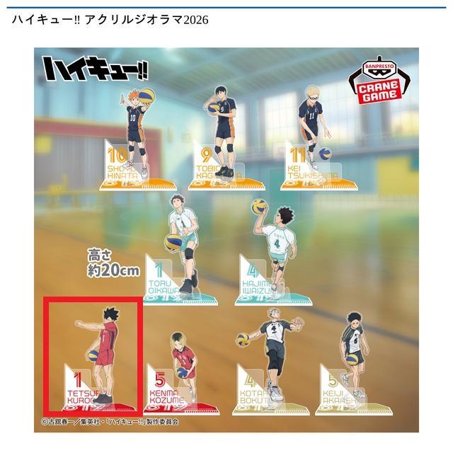 ハイキュー!!】【F黒尾鉄朗】ハイキュー!! アクリルジオラマ2026