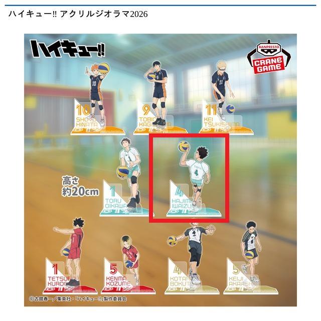 ハイキュー!!】【E岩泉一】ハイキュー!! アクリルジオラマ2026