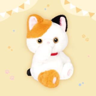 【Cモモ(三毛猫)】おしゃぶりにゃんこ おおきめぬいぐるみ