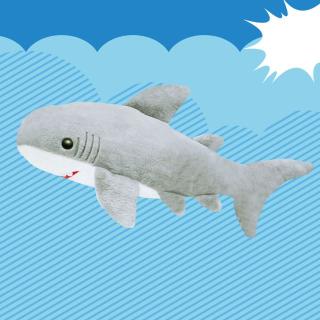 【Bライトグレー】でっかい！サメ ふわふわぬいぐるみ 120cm