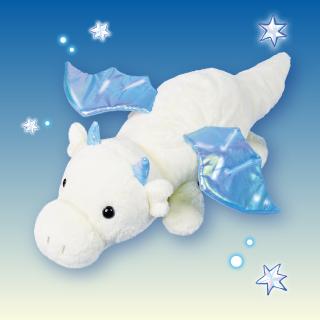 【Cホワイト】ふわふわドラゴン ひざのりぬいぐるみ