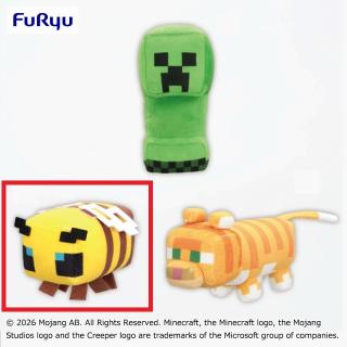 【マインクラフト】【Bハチ】マインクラフト ぬいぐるみ：クリーパー：ハチ：ネコ
