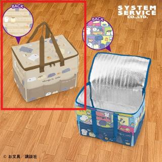 【お文具といっしょ】【Aブラウン】お文具といっしょ 5ポケット付き保冷バッグ