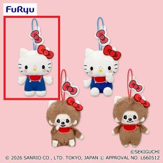 サンリオ】ハローキティ LLぬいぐるみ ピンクチェックVer. | クレーン