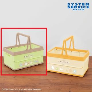 【すみっコぐらし】【Aブラウン×グリーン】すみっコぐらし たぬきのまんまるレストラン 折りたたみバスケット