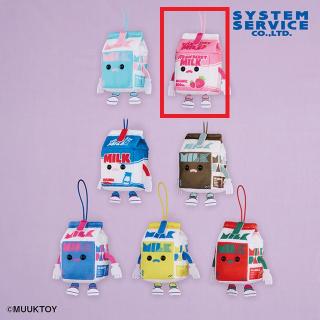 【ジュースボックスボーイ】【Bストロベリーミルク】Qプラ ジュースボックスボーイ いっぱいマスコット