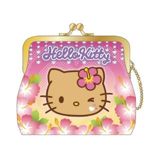 【サンリオ】【Eハイビスカス】ハローキティ PVC がま口ポーチ