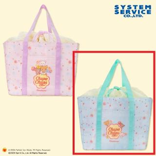 【Bブルー】リラックマ×チュッパチャプス 巾着保冷バッグ