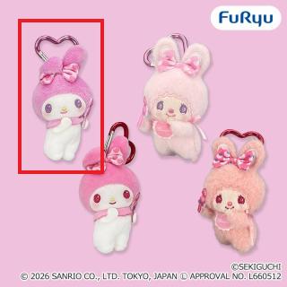 【サンリオ】【Aマイメロディ(ピンク)】チムたん×マイメロディ おそろいいちごリボンマスコット
