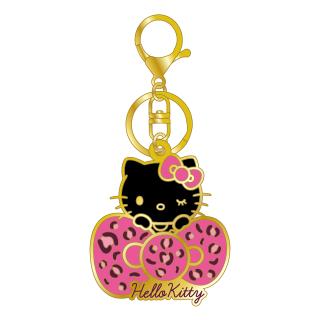 【サンリオ】【Bレオパード(ピンク)】ハローキティ メタルキーホルダー