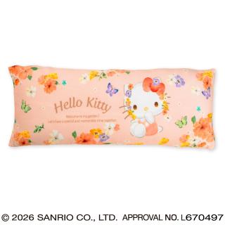 【サンリオ】【Aハローキティ】サンリオキャラクターズ 水彩花柄ロングクッション