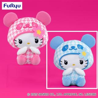 【サンリオ】【Bブルー】パンダハローキティ ときめく平成BIGぬいぐるみ
