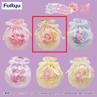 【サンリオ】【Bはづき】おジャ魔女どれみ×サンリオキャラクターズ サテン巾着ポーチ