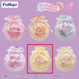 【サンリオ】【Fももこ】おジャ魔女どれみ×サンリオキャラクターズ サテン巾着ポーチ