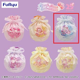 【サンリオ】【Dあいこ】おジャ魔女どれみ×サンリオキャラクターズ サテン巾着ポーチ