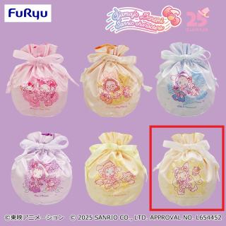 【サンリオ】【Eハナ】おジャ魔女どれみ×サンリオキャラクターズ サテン巾着ポーチ
