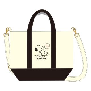 【スヌーピー】【Bブラック】スヌーピー 2Wayトートバッグ4