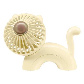 【家電製品(プライズ)】【B:Beige】USB充電式 卓上ネコファン