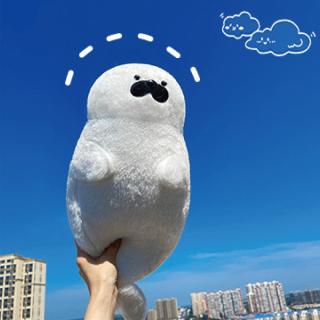 【Bホワイト】おすましあざらしぬいぐるみ