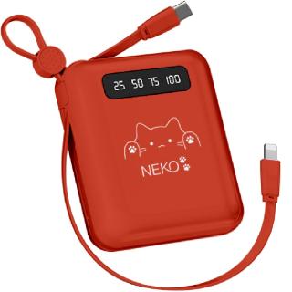 【家電製品(プライズ)】【Bレッド】NEKO ケーブル内蔵超ミニモバイルバッテリー6000mAh　 NK-409