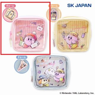 【星のカービィ】【Aピンク】カービィ・サニーデイチャーム付き前面クリアポーチ