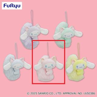 【サンリオ】【Cピンク】シナモロール にゃんにゃんしっぽマスコット