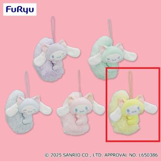 【サンリオ】【Eイエロー】シナモロール にゃんにゃんしっぽマスコット