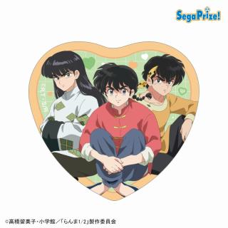 【らんま1/2】【E乱馬＆良牙＆ムース】TVアニメ「らんま1/2」　ハート型缶バッジ（EX）