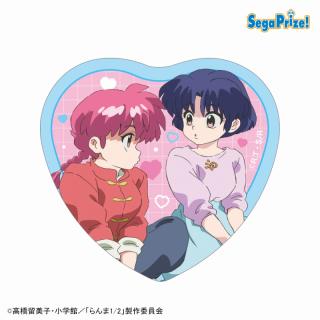 【らんま1/2】【Bらんま＆あかね】TVアニメ「らんま1/2」　ハート型缶バッジ（EX）