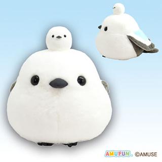【Bシマちゃんおやこ(ブルー)】ふくふくシマエナガ なかよしおやこカラフルウルトラBIG