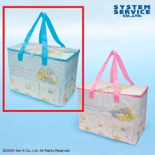 【すみっコぐらし】【Aブルー】すみっコぐらし ぺんぺんフルーツバケーション ポケット付き保冷レジかごバッグ