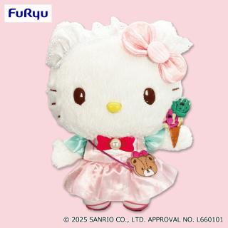 【サンリオ】ハローキティ カラフルアイスクリームドレスBIGぬいぐるみ