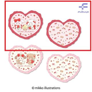 【mikkoシリーズ】【Aレッド】mikko ハート型フリルクッション