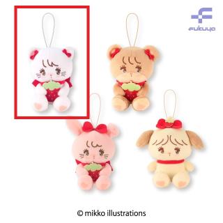 【mikkoシリーズ】【Aムース】mikko いちごマスコットぬいぐるみ