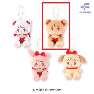 【mikkoシリーズ】【Bラテ】mikko いちごマスコットぬいぐるみ