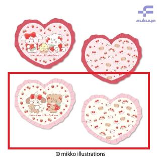 【mikkoシリーズ】【Bピンク】mikko ハート型フリルクッション