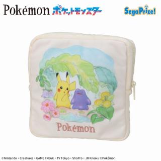 【ポケットモンスター】【Cピカチュウ＆メタモン】ポケットモンスター スクエアポーチ One Scene Art(EX)