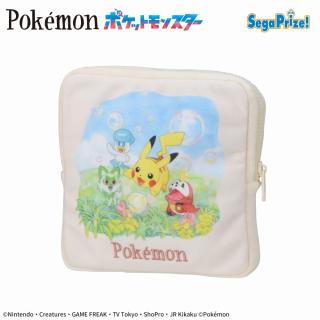 【ポケットモンスター】【Bピカチュウ＆ニャオハ＆ホゲータ＆クワッス】ポケットモンスター スクエアポーチ One Scene Art(EX)