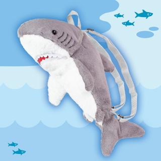 【Cグレー】ふわふわサメ ぬいぐるみリュック