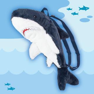 【Aネイビー】ふわふわサメ ぬいぐるみリュック