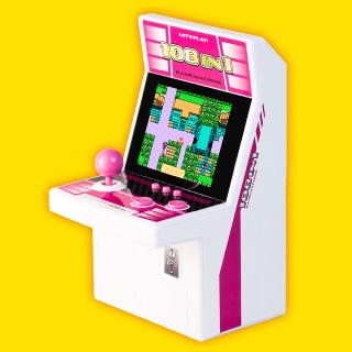 【Cピンク】2.8インチ液晶 108in 1 AC筐体型ゲーム機 V2