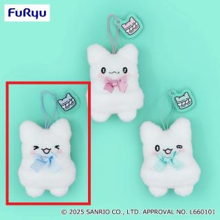 【サンリオ】【Cブルー(両目閉じ)】はなまるおばけ まるまるスイーツチャーム付きマスコット