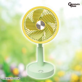 【家電製品(プライズ)】【Bグリーン×イエロー】卓上充電式スイングファン COLORS