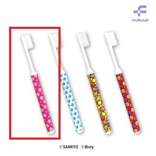 【SANKYO】【C桜柄】SANKYO PUSHボタンキャップ付き　歯ブラシ