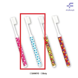 【SANKYO】【D水玉柄】SANKYO PUSHボタンキャップ付き　歯ブラシ